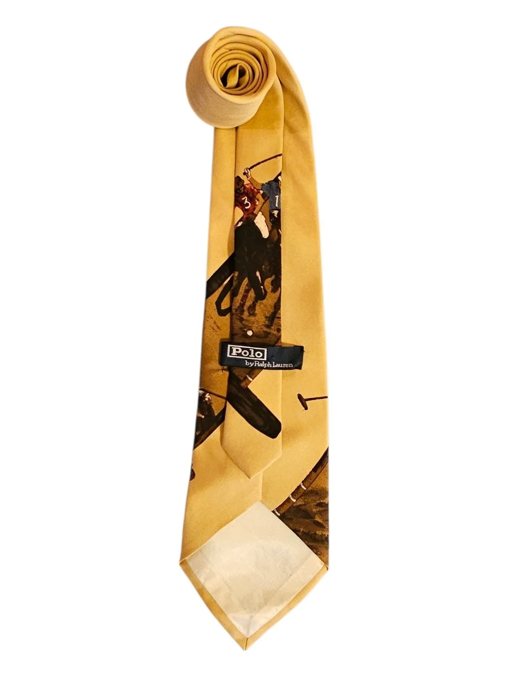 PRL Vintage Silk Polo Scene Tie